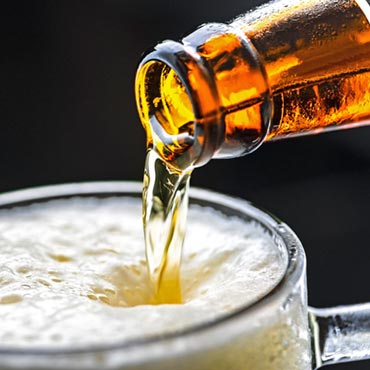 Beer pouring into a glass