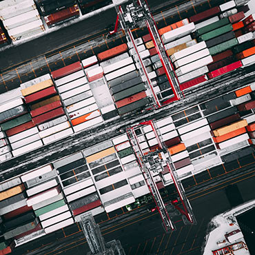 Cargo containers at a Norwegian port