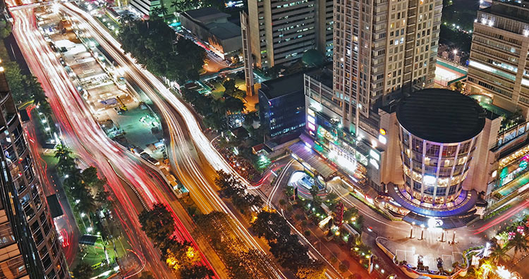 Aerial view of Jakarta city centre