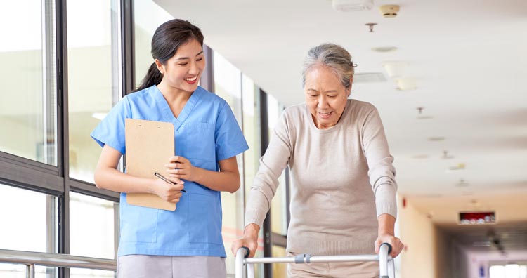 Nurse with elderly woman