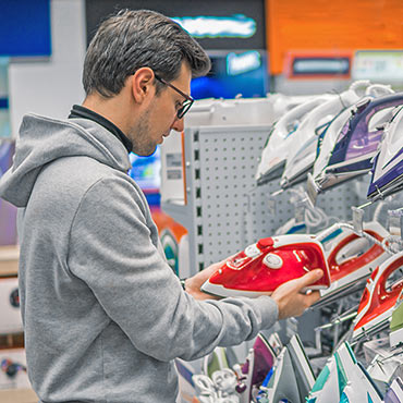 Man shopping in a department store