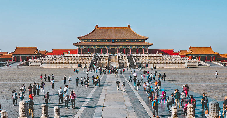 Tourists at the forbidden city, Beijing