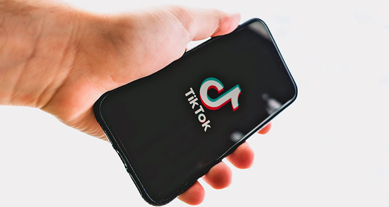 Mobile phone showing the Tiktok logo