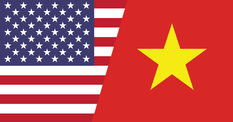 USA and Vietnam flags combined