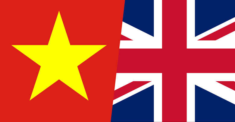 Vietnam and UK flags combined