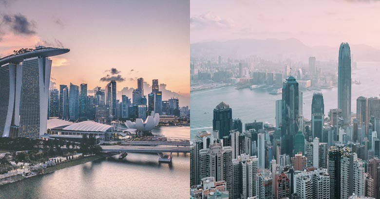 Singapore and Hong Kong
