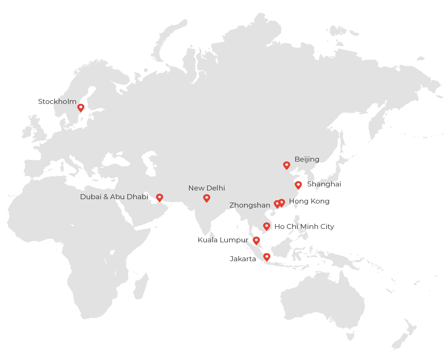 Map showing ARC Group offices