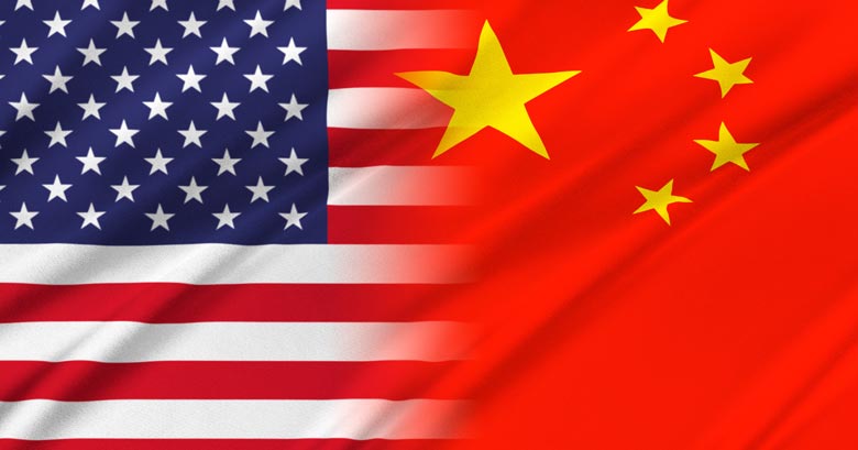 U.S. and China flags